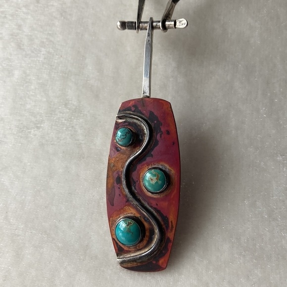 Monaco Designs Sterling, Turquoise and Mixed Metals Collar Necklace - Picture 5 of 16